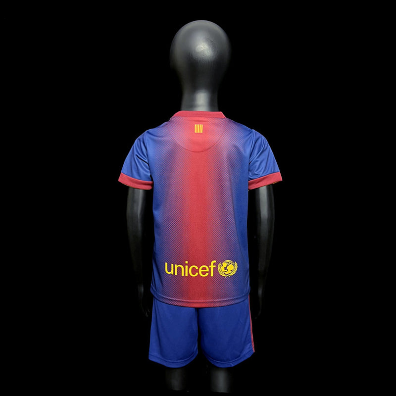 Kit Infantil Barcelona Retrô Home 2012 Camisa + Shorts Nike  Unissex - Grená