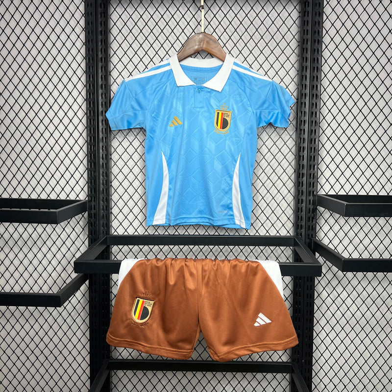 Kit Infantil Bélgica Away 24/25 Adidas Unissex - Azul Claro