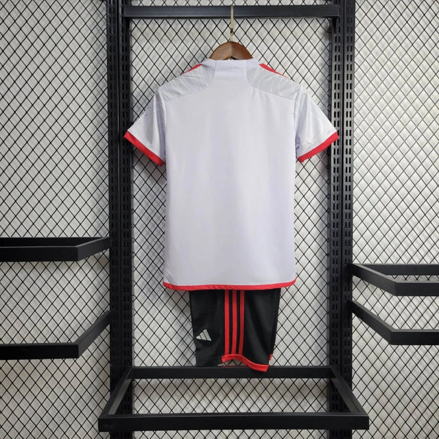 Kit Infantil Flamengo Away 24/25 Adidas Unissex - Branco