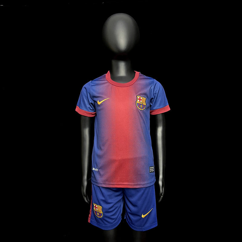 Kit Infantil Barcelona Retrô Home 2012 Camisa + Shorts Nike  Unissex - Grená