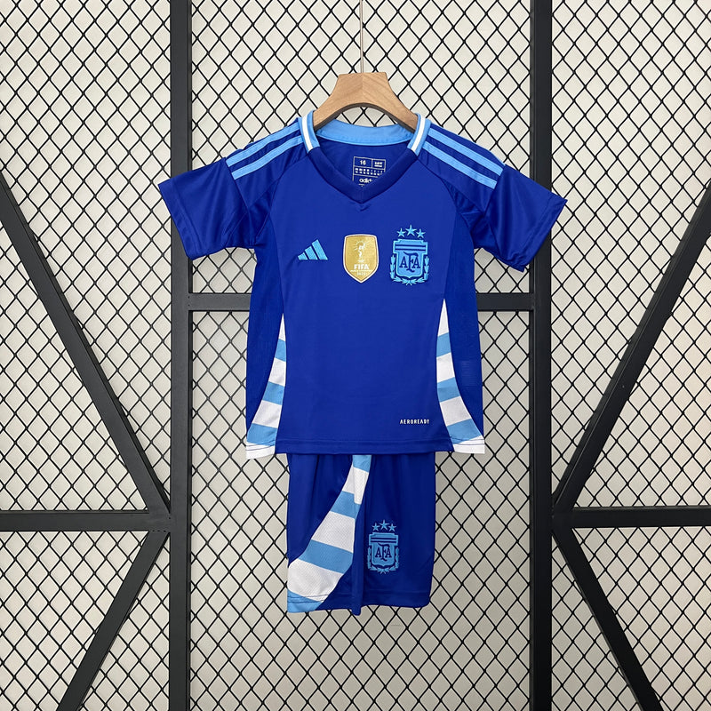 Kit Infantil Argentina Away 24/25 Adidas Masculina - Azul Escuro