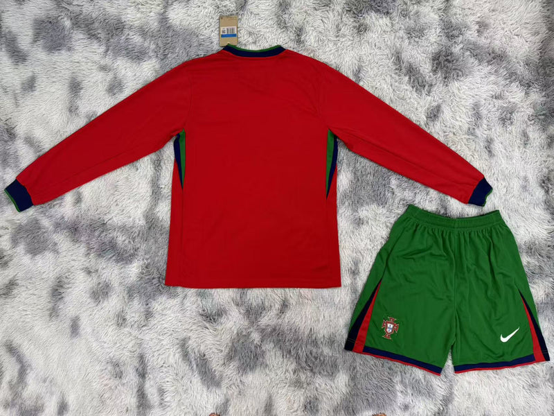 Kit Infantil Portugal Home Manga Longa 24/25 Nike Unissex - Vermelho