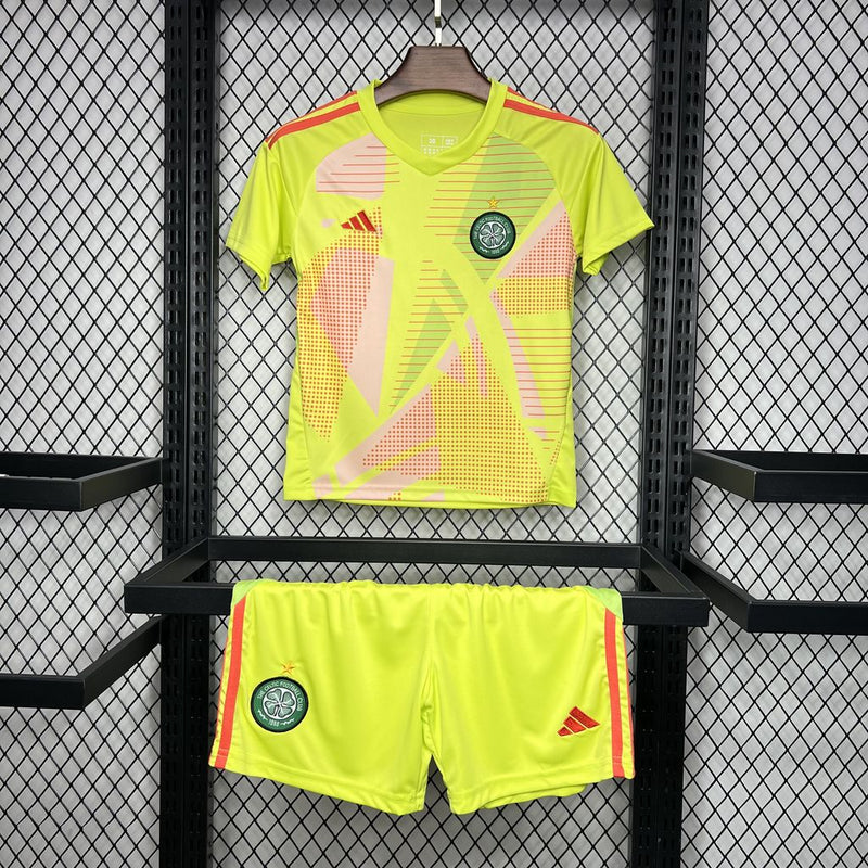 Kit Infantil Celtic Goleiro 24/25 Adidas Unissex - Amarelo