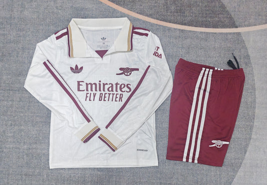 Kit Infantil Arsenal Third Manga Longa 25/26 . Adidas - Branco