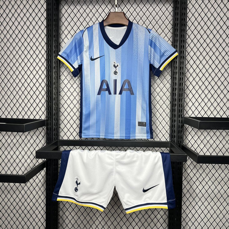 Kit Infantil Tottenham Away 24/25 Camisa + Shorts Nike Unissex - Azul Claro