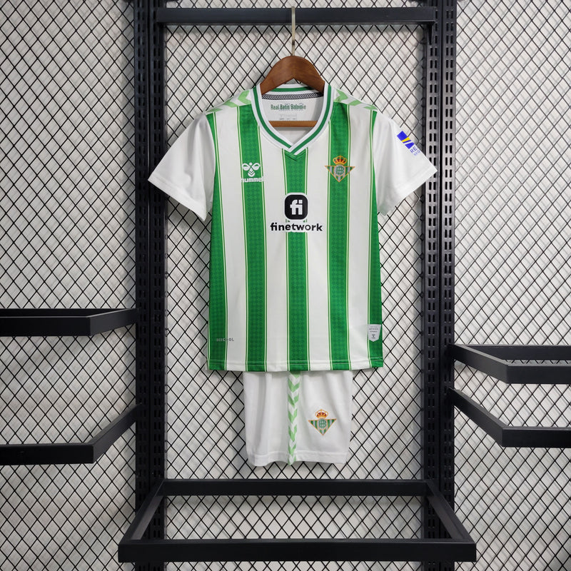 Kit Infantil Real Betis Home 23/24 Unissex Hummel - Verde e Branca