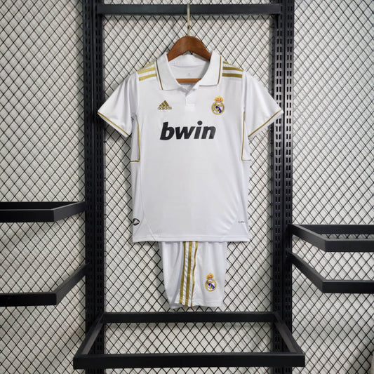 Kit Infantil Real Madrid Home Retrô 11/12 Adidas - Branco
