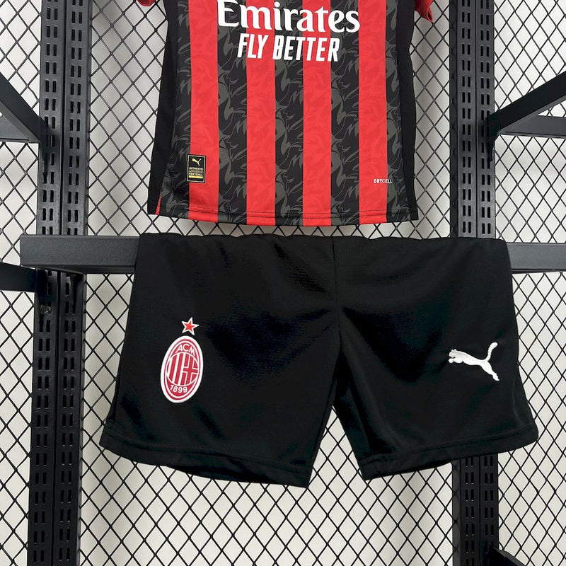 Kit Infantil Milan Home 25/26 Unissex Puma - Vermelho e Preto