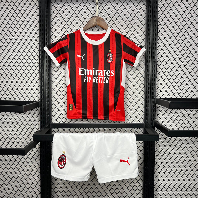 Kit Infantil Milan Home 24/25 Puma Unissex Masculina - Vermelho e Preto