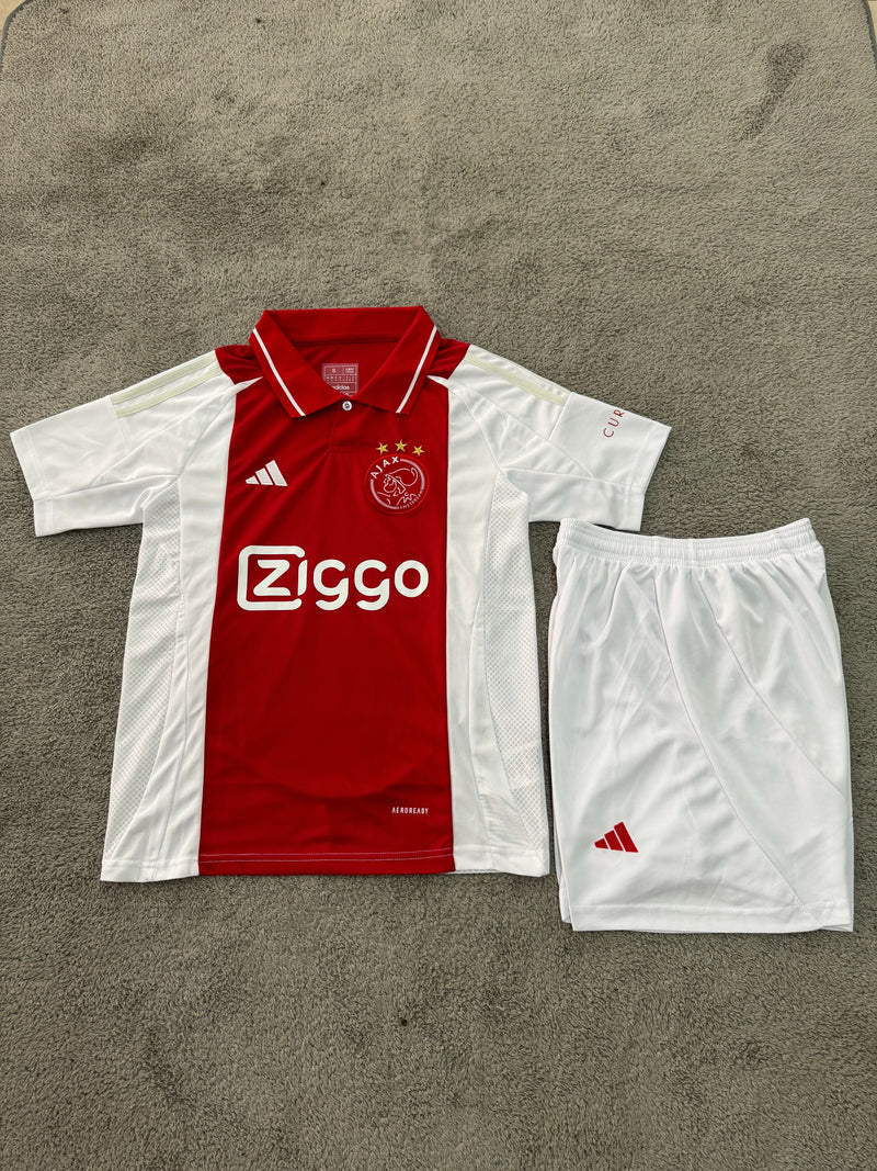 Kit Infantil Ajax Home 24/25 Adidas Unissex - Vermelho e Branco