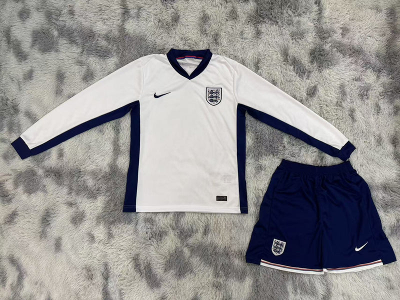 Kit Infantil Inglaterra Home Manga Longa 24/25 Nike Unissex - Branco