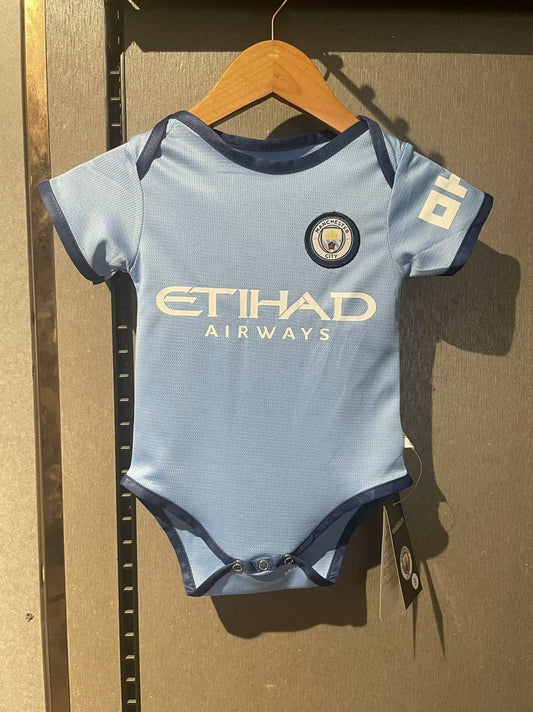 Body Bebê Infantil Manchester City Home 24/25 -Azul Claro