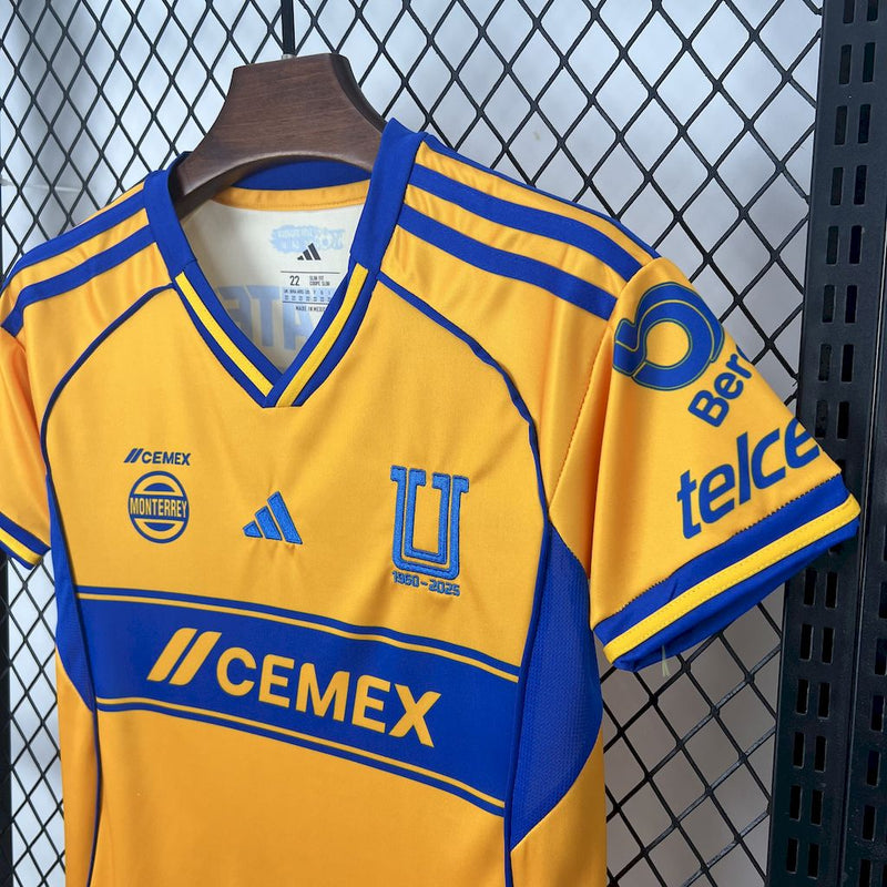 Kit Infantil Tigres Home 25/26 Adidas Unissex - Amarelo e Azul