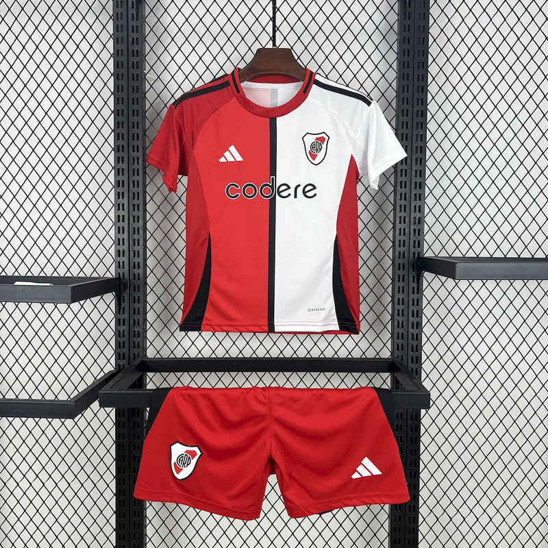 Kit Infantil River Plate Third 25/26 Adidas Unissex - Vermelho e Branco
