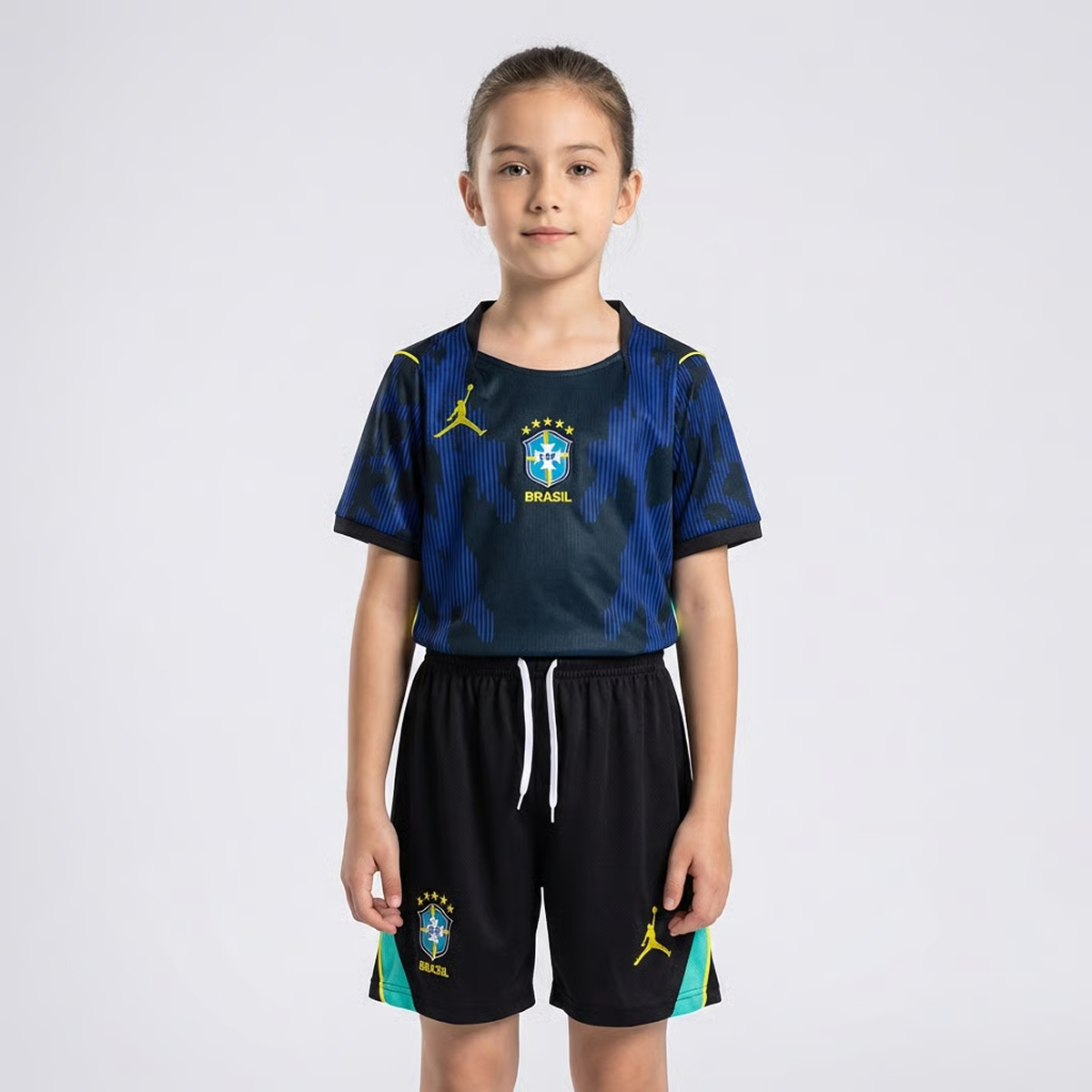 Kit Infantil Brasil Away 26/27 Feminino Jordan  - Azul