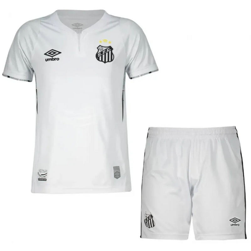 Kit Infantil Santos Home 24/25 Camisa + Shorts Umbro Unissex - Branco