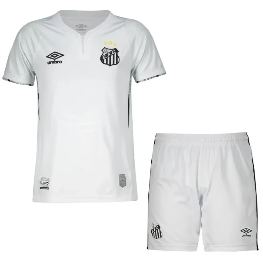 Kit Infantil Santos Home 24/25 Camisa + Shorts Umbro Unissex - Branco