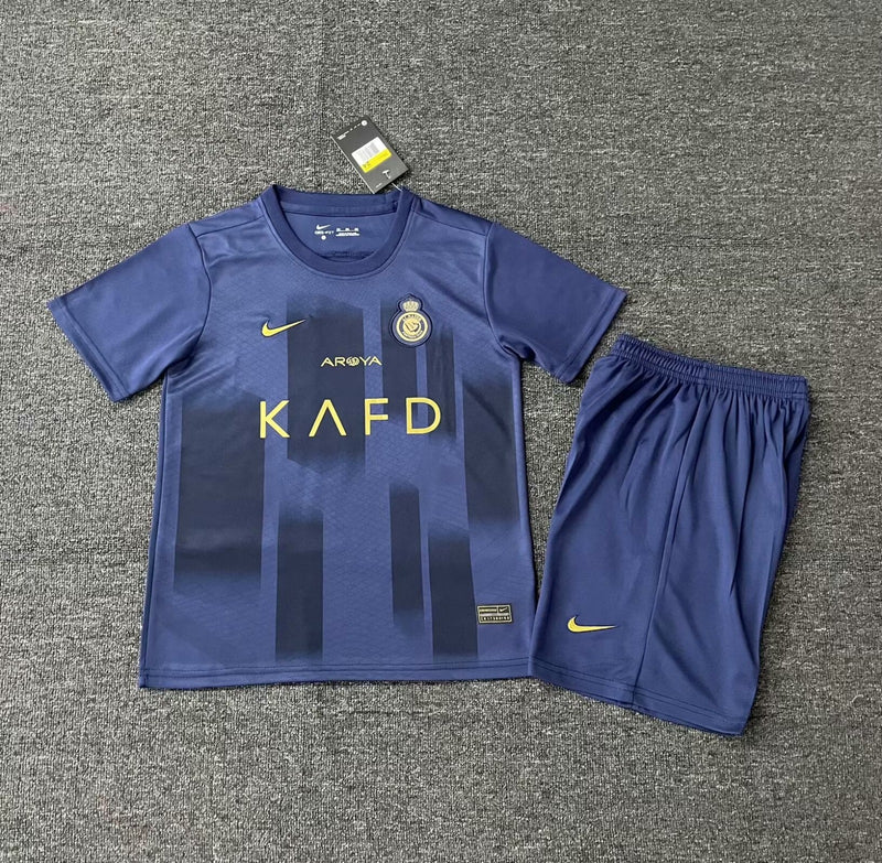 Kit Infantil Al Nassr Away 23/24 Nike Unissex - Azul Marinho