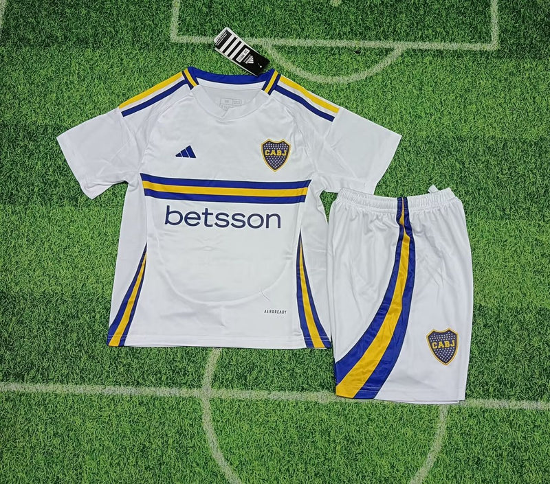 Kit Infantil Boca JRS Away 24/25 Adidas Unissex - Branco