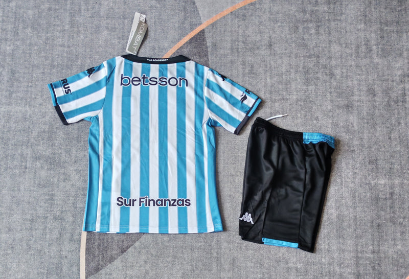 Kit Infantil Racing Home 24/25 Kappa Unissex - Azul e Branco