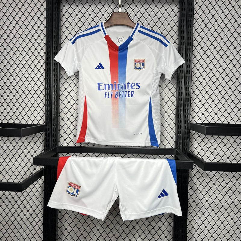 Kit Infantil Lyon Home 24/25 Unissex Adidas - Branco