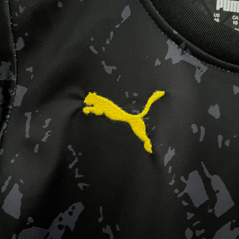 Kit Infantil Borussia Dortmund Away 23/24 Puma Unissex - Preta