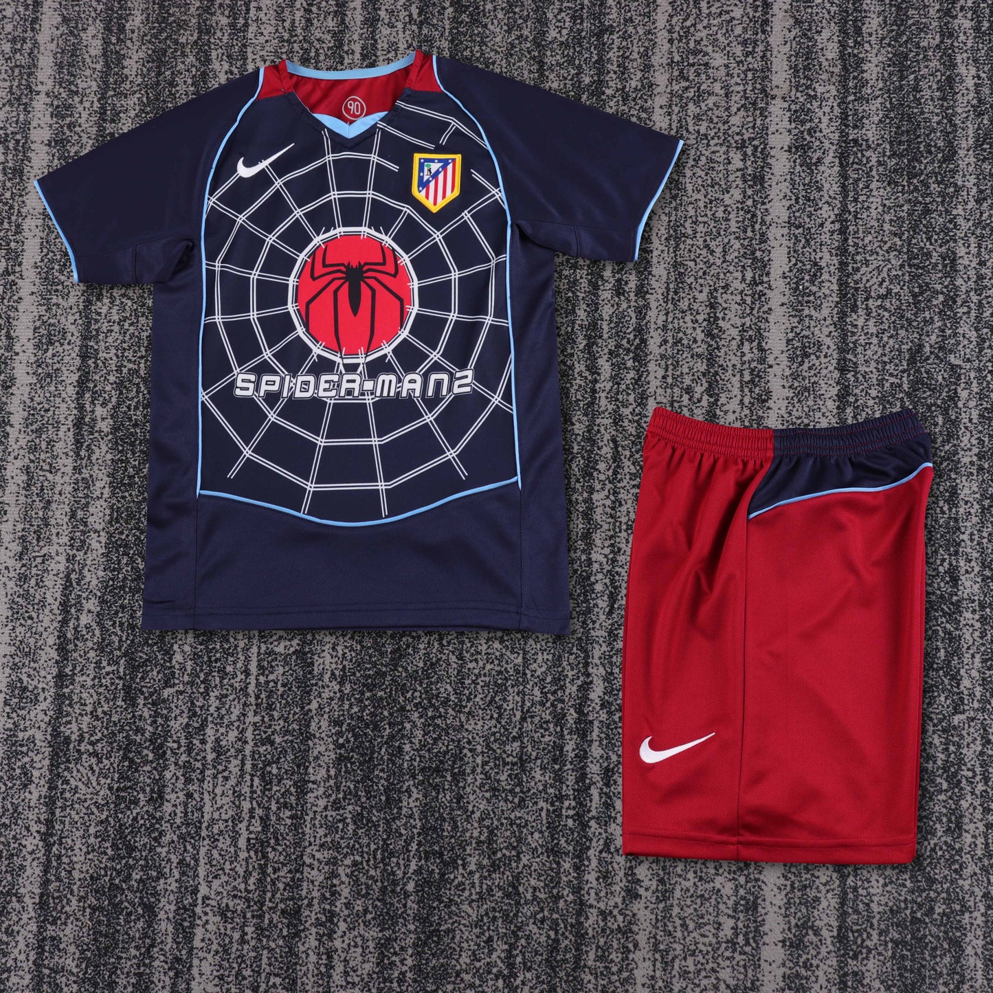 Kit Infantil Ateltico de Madrid Away Retrô 03/04 Nike - Azul Escuro