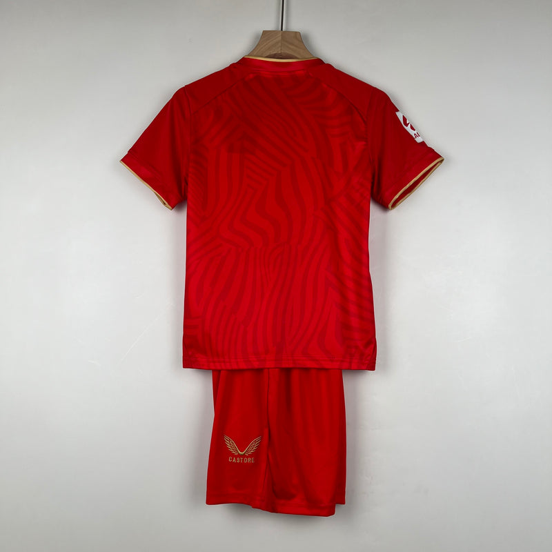 Kit Infantil Sevilla Away 23/24 Unissex Castore - Vermelho