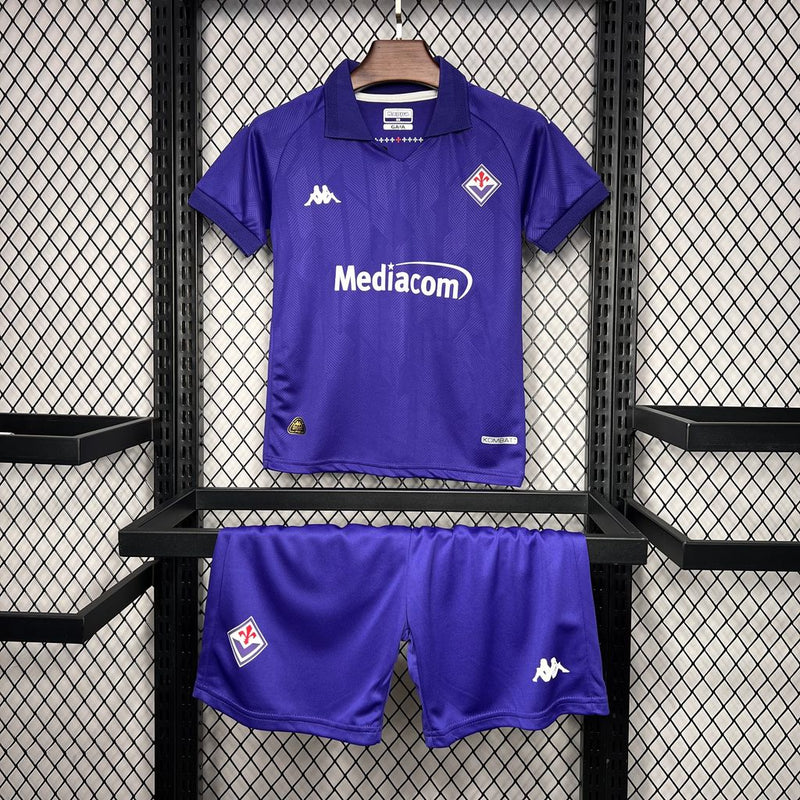 Kit Infantil Fiorentina Home 24/25 Kappa Unissex Masculina - Roxo