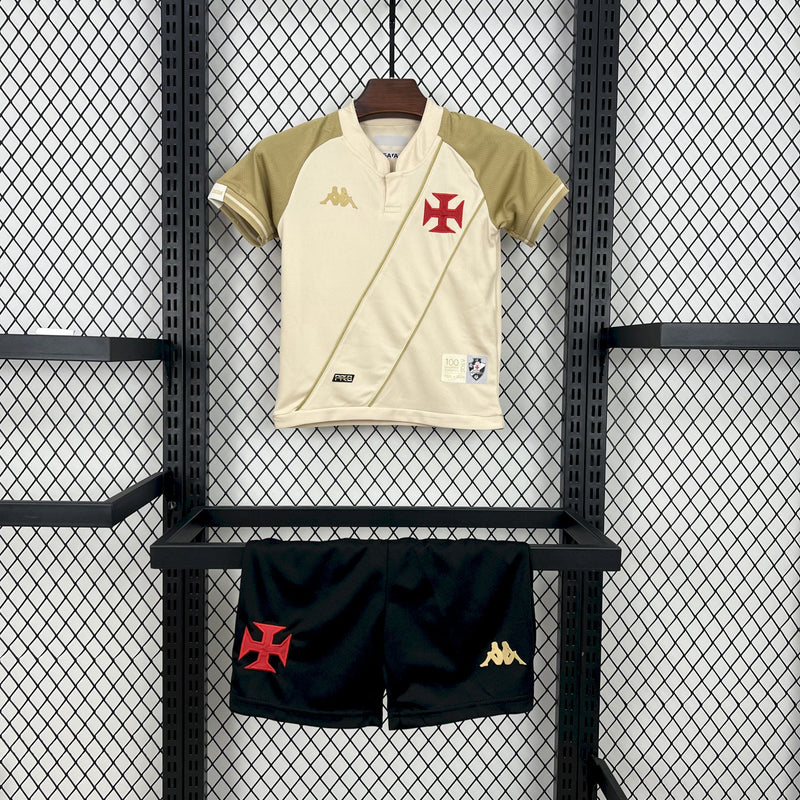 Kit Infantil Vasco Third 24/25 Camisa + Shorts Kappa Unissex - Bege