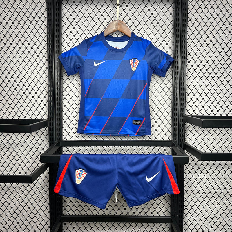 Kit Infantil Croácia Away 24/25 Nike Unissex - Azul