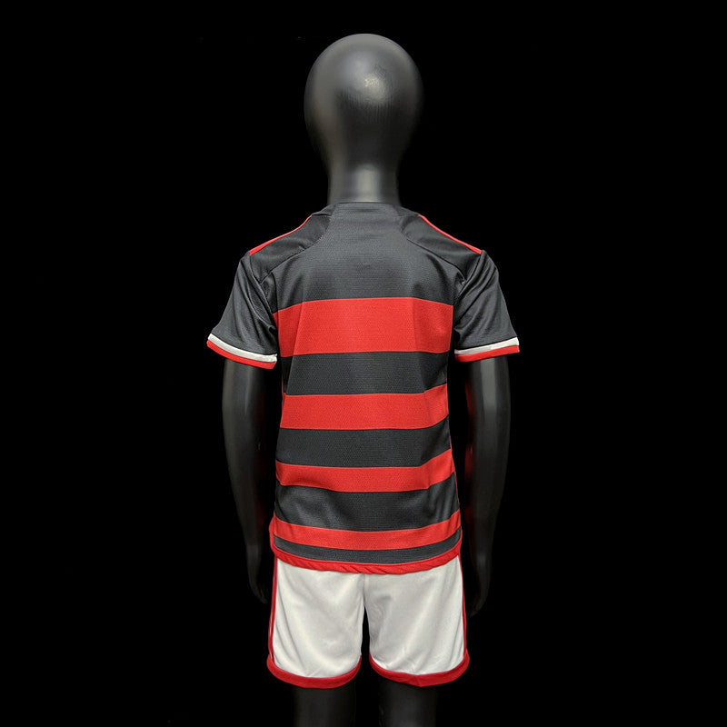 Kit Infantil Flamengo Home 24/25 Adidas Unissex - Vermelho e Preto