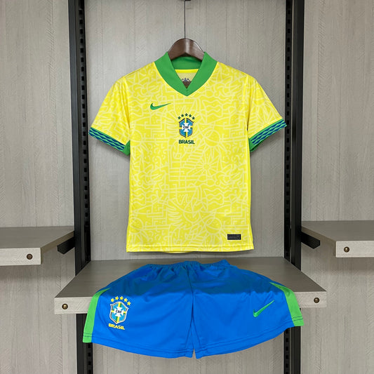 Kit Infantil Brasil Home 24/25 Nike  - Amarelo