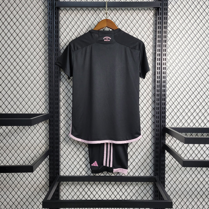 Kit Infantil Inter Miami Away 23/24 Adidas Unissex - Preto