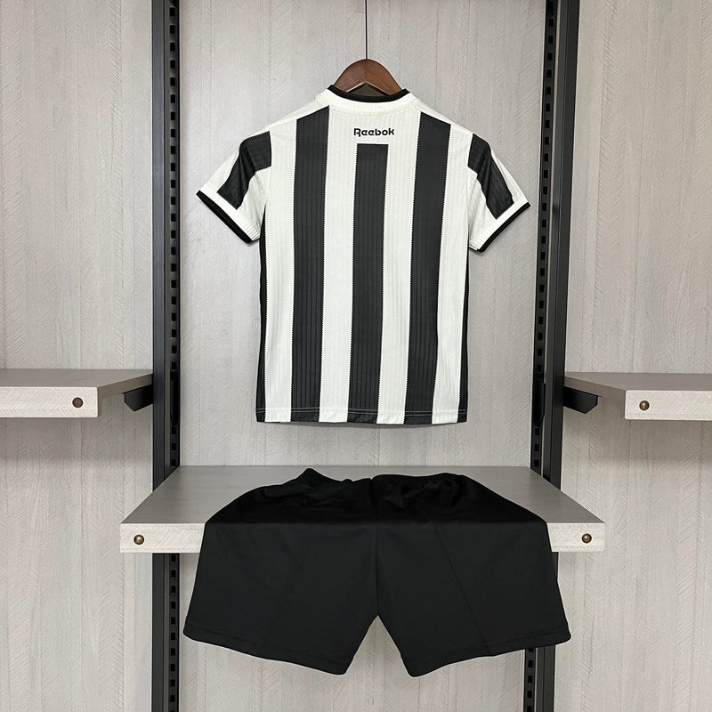 Kit Infantil Botafogo Home 24/25 Reebok Unissex - Preta e Branca