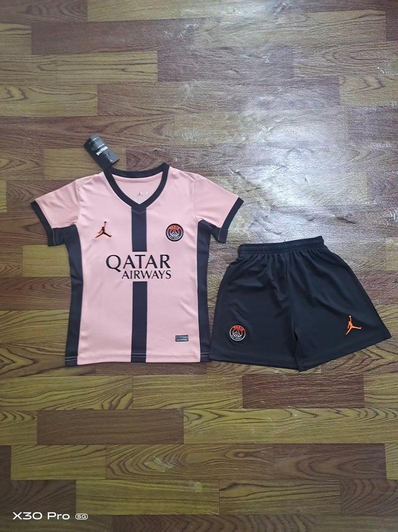 Kit Infantil PSG Third 24/25 Unissex Jordan - Rosa