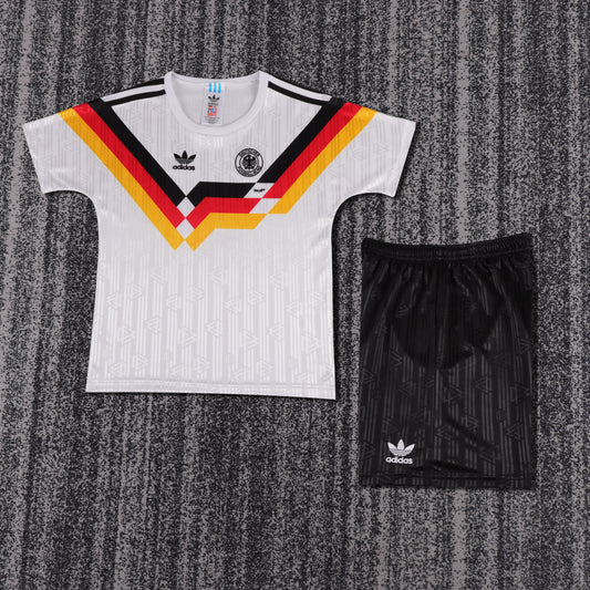 Kit Infantil Alemanha Home Retro 1990 Adidas  - Branca