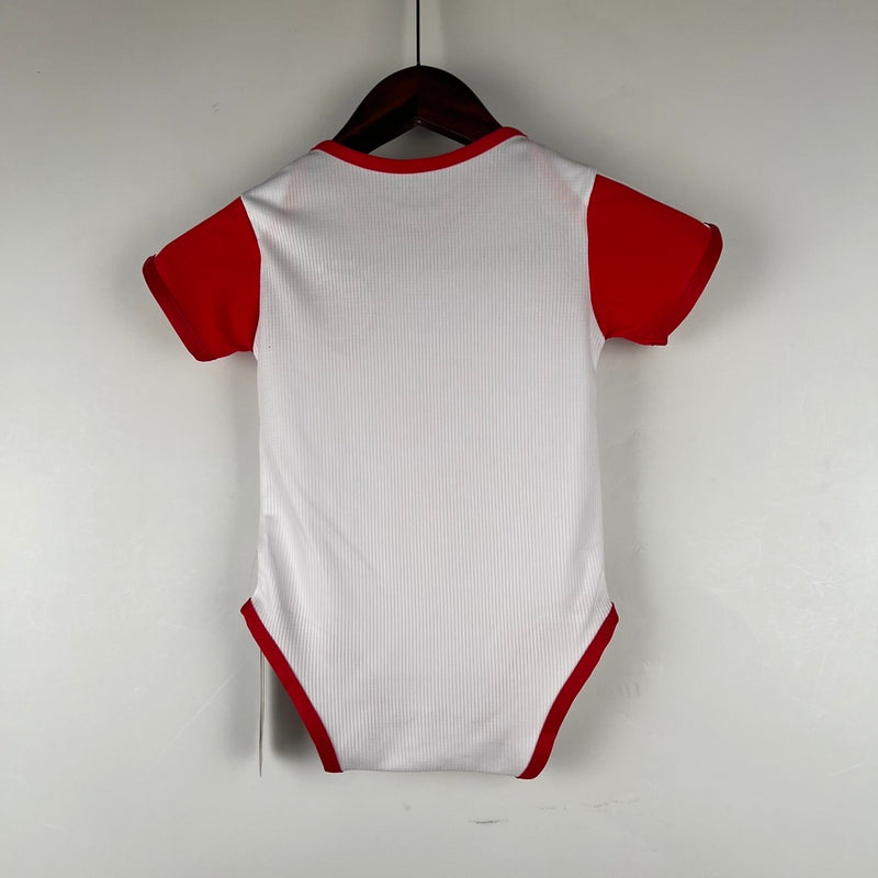 Body Bebê Infantil Bayern De Munique Home 23/24 Adidas Unissex - Branco e Vermelho