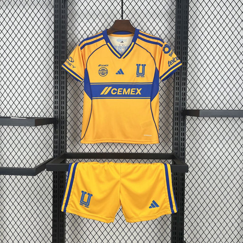 Kit Infantil Tigres Home 25/26 Adidas Unissex - Amarelo e Azul
