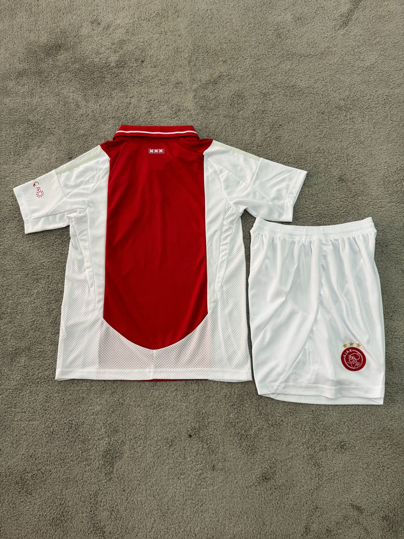 Kit Infantil Ajax Home 24/25 Adidas Unissex - Vermelho e Branco