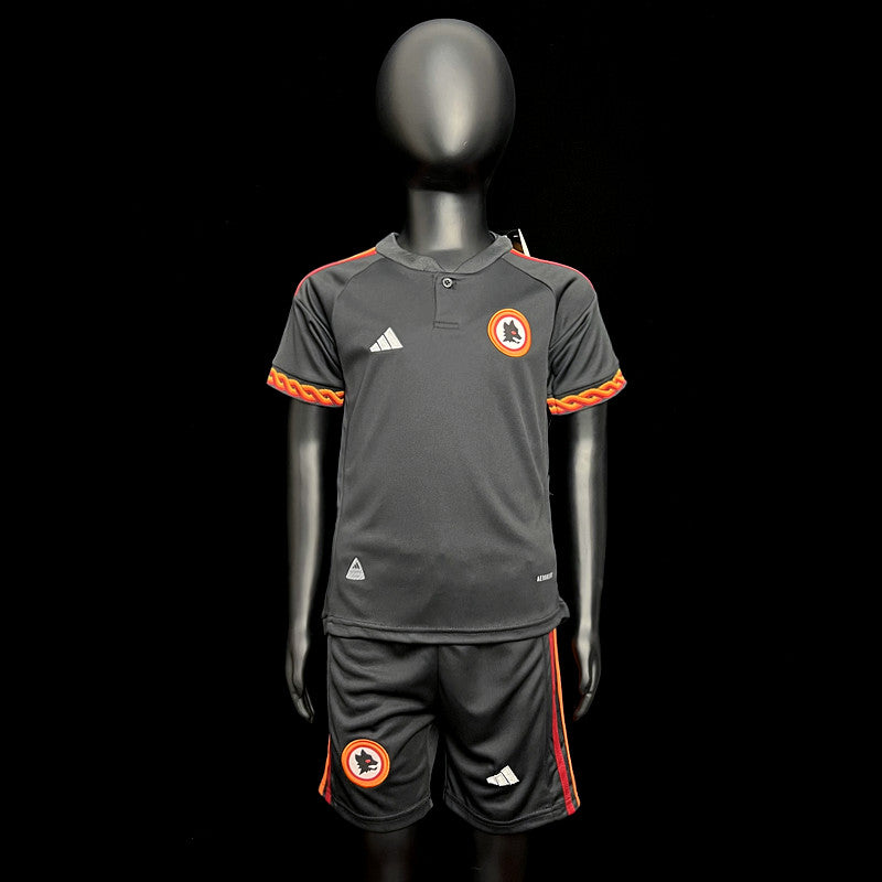 Kit Infantil Roma Third 23/24 Unissex Adidas - Preto