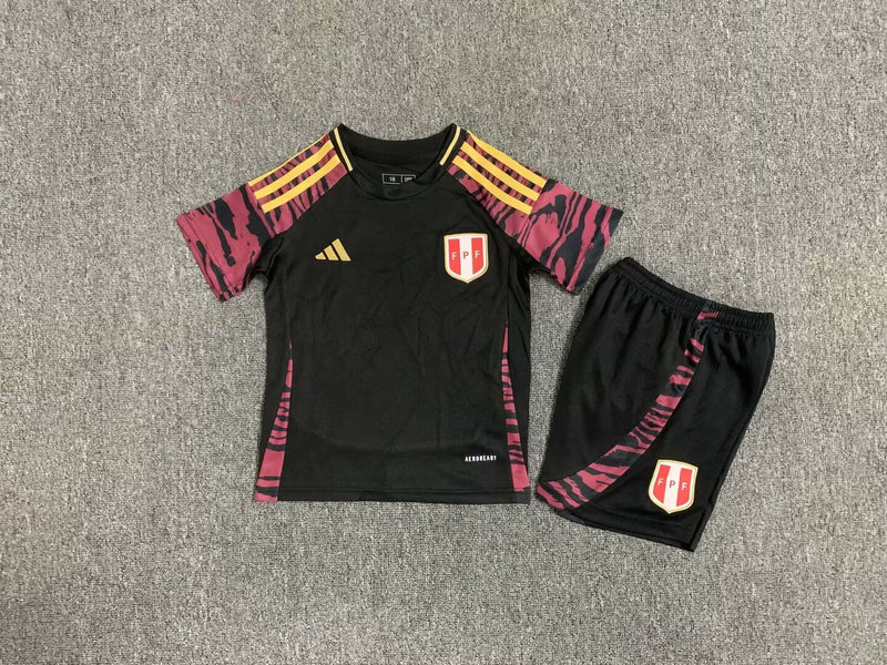 Kit Infantil Peru Away 24/25 Adidas Masculina - Preto e Vermelho