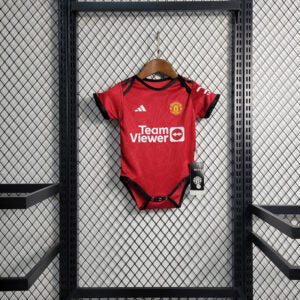 Body Bebê Infantil Manchester United Home 23/24 Adidas Unissex - Vermelho