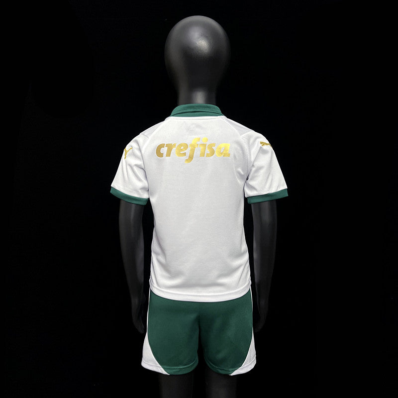 Kit Infantil Palmeiras Away 24/25 Camisa + Shorts Puma Unissex - Branco