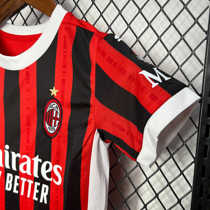 Kit Infantil Milan Home 24/25 Puma Unissex Masculina - Vermelho e Preto