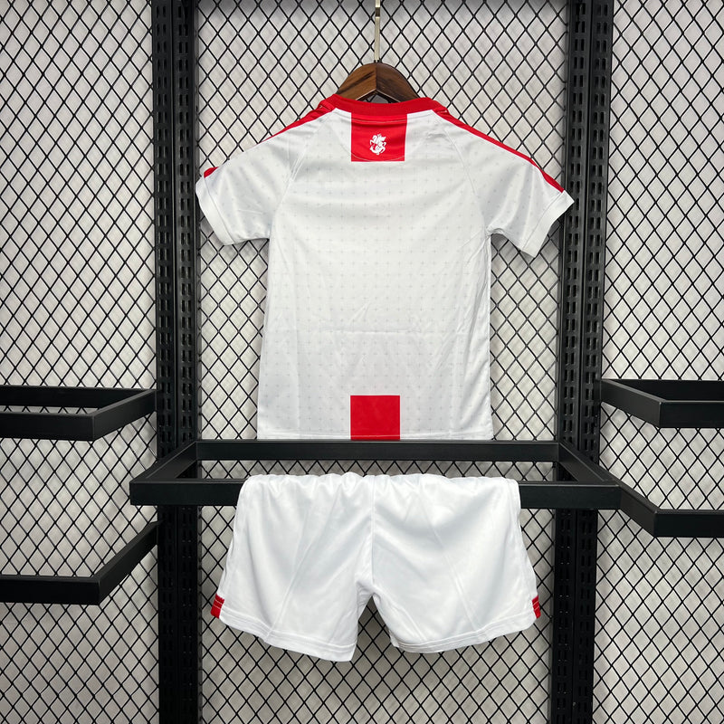 Kit Infantil Georgia Home 24/25 Macron Unissex - Branco e Vermelho