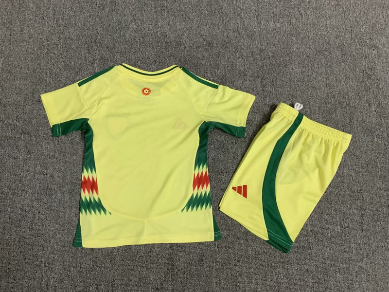 Kit Infantil Pais de Gales Away 24/25 Adidas Unissex - Amarelo