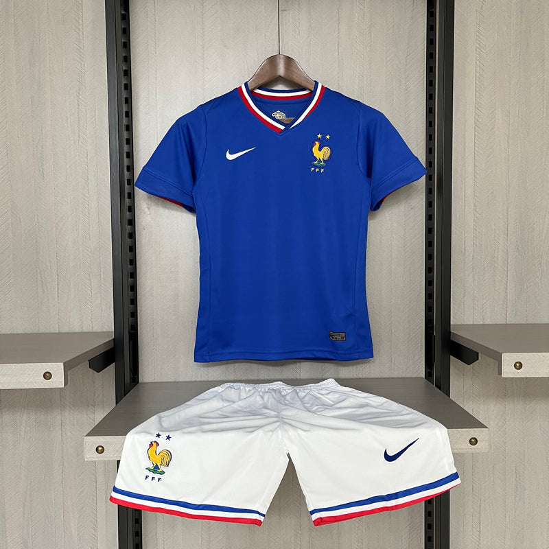 Kit Infantil França Home 24/25 Nike Unissex - Azul