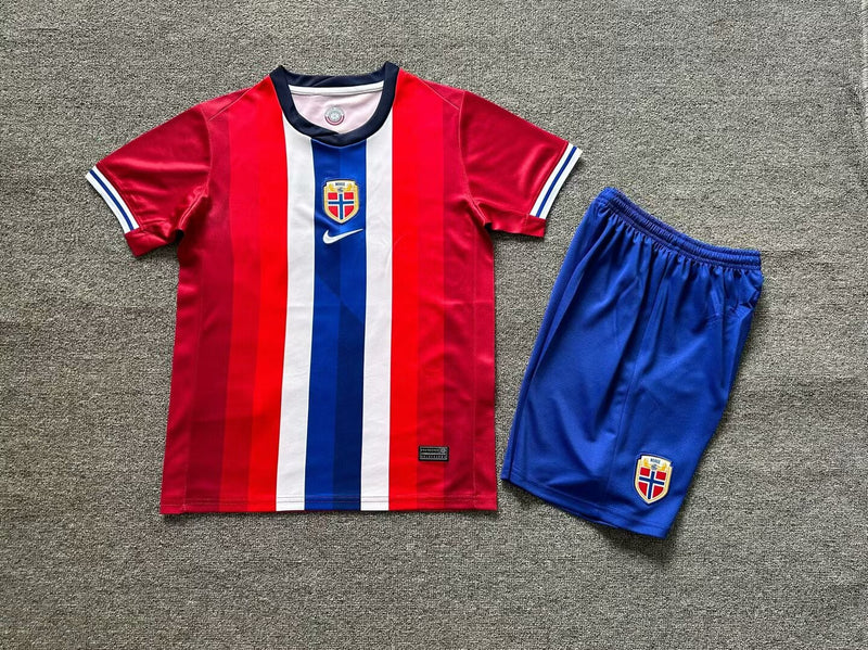 Kit Infantil Noruega Home 24/25 Nike Unissex - Vermelha e Azul