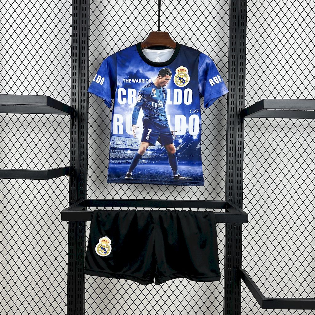 Kit Infantil Real Madrid CR7 25/26 Unissex - Azul